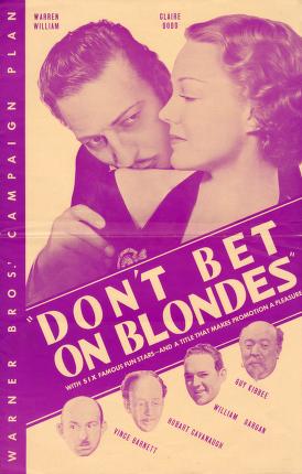 Don't Bet on Blondes (Warner Bros. Pressbook, 1935)