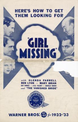 Girl Missing (Warner Bros. Pressbook, 1933)