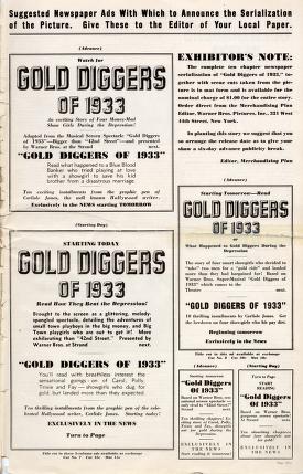 Thumbnail image of a page from Gold Diggers of 1933 (Warner Bros.)