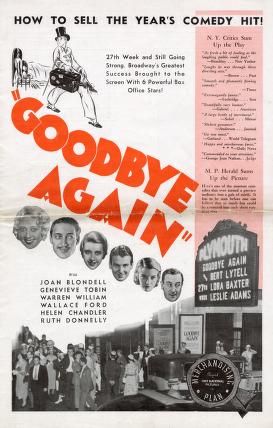 Pressbook for Goodbye Again  (1933)