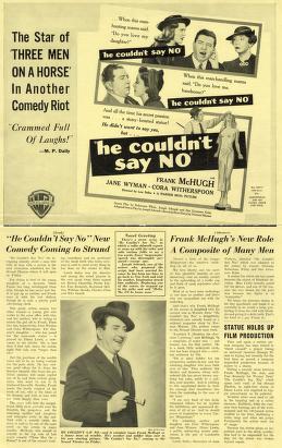 Pressbook for He Couldnt Say No  (1938)