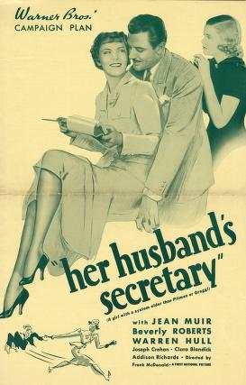 Pressbook for Her Husbands Secretary  (1937)
