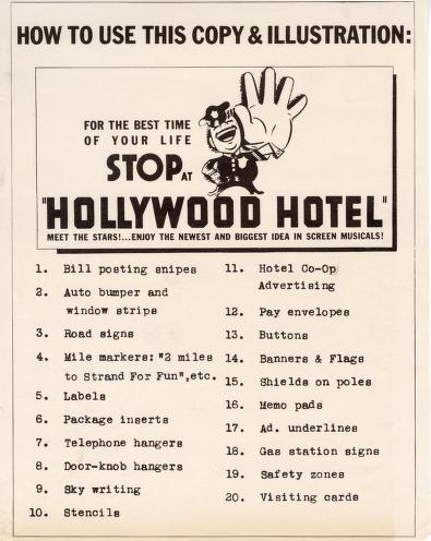 Thumbnail image of a page from Hollywood Hotel (Warner Bros.)