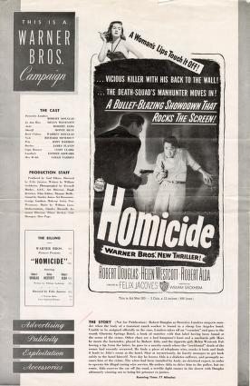 Homicide (Warner Bros. Pressbook, 1949)