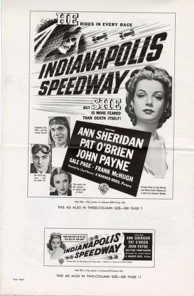 Thumbnail image of a page from Indianapolis Speedway (Warner Bros.)