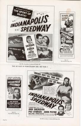 Thumbnail image of a page from Indianapolis Speedway (Warner Bros.)