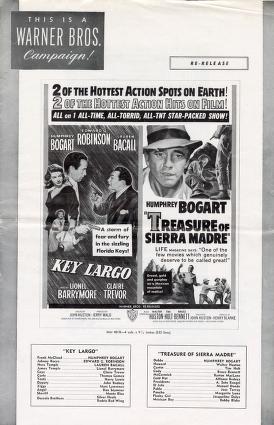 Key Largo (1948) and Treasure of Sierra Madre (1948) Re-Release (Warner Bros. Pressbook, 1953)