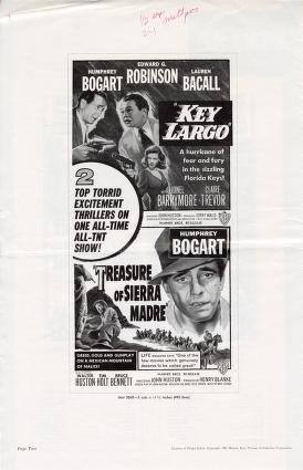 Thumbnail image of a page from Key Largo and Treasure of Sierra Madre (Warner Bros.)