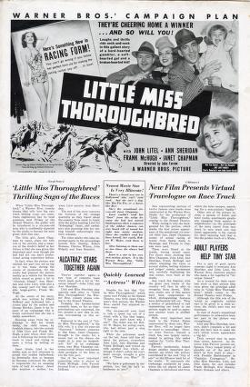 Pressbook for Little Miss Thoroughbred  (1938)