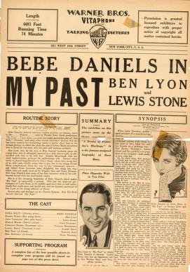 Pressbook for My Past (1931)