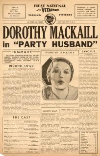 Party Husband (Warner Bros. Pressbook, 1931)