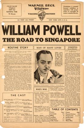 Pressbook for Road to Singapore  (1931)