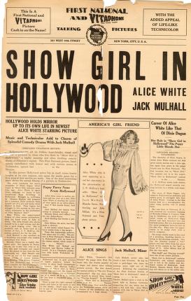 Pressbook for Show Girl in Hollywood  (1930)