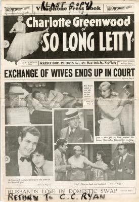 Pressbook for So Long Letty  (1929)