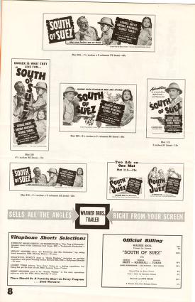Thumbnail image of a page from South of Suez (Warner Bros.)
