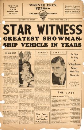 Star Witness (Warner Bros. Pressbook, 1931)