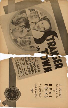 Stranger in Town (Warner Bros. Pressbook, 1931)