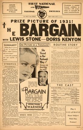 Pressbook for The Bargain  (1931)