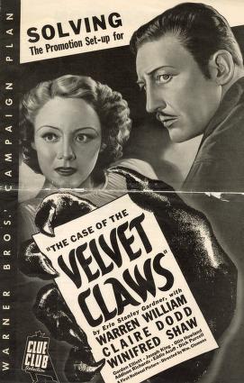The Case of the Velvet Claws (Warner Bros. Pressbook, 1936)