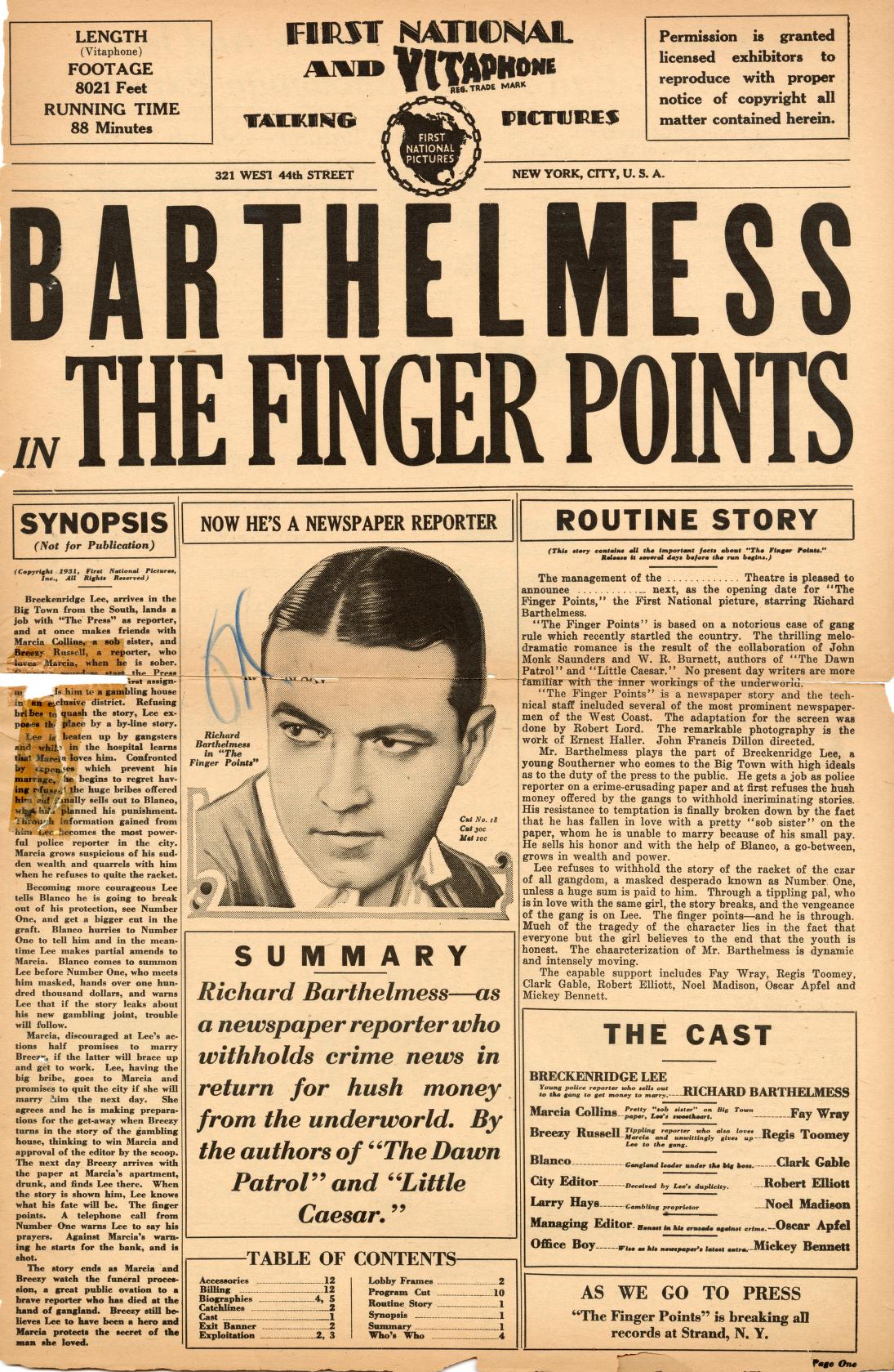 The Finger Points (Warner Bros.)
