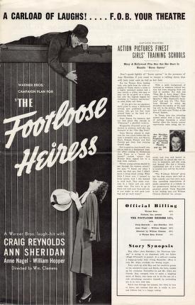 The Footloose Heiress (Warner Bros. Pressbook, 1937)