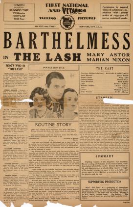 The Lash (Warner Bros. Pressbook, 1930)