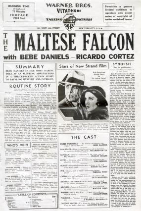 Thumbnail image of a page from The Maltese Falcon (Warner Bros.)