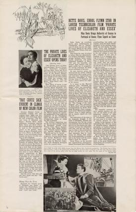 Thumbnail image of a page from The Private Lives of Elizabeth and Essex (Warner Bros.)