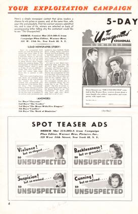 Thumbnail image of a page from The Unsuspected (Warner Bros.)