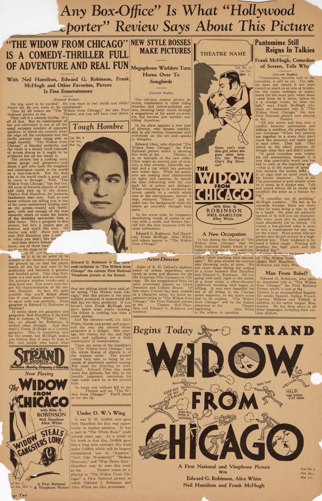 The Widow from Chicago (Warner Bros. Pressbook, 1930)