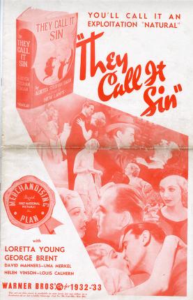 Pressbook for They Call it Sin  (1932)