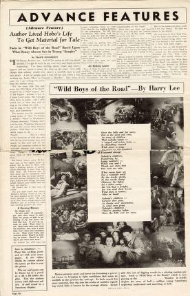 Thumbnail image of a page from Wild Boys of the Road (Warner Bros.)