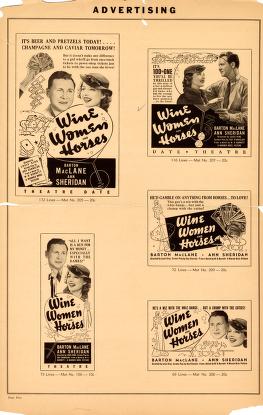 Thumbnail image of a page from Wine, Women and Horses (Warner Bros.)