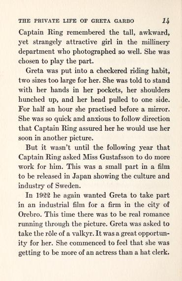 Thumbnail image of a page from The Private Life of Greta Garbo