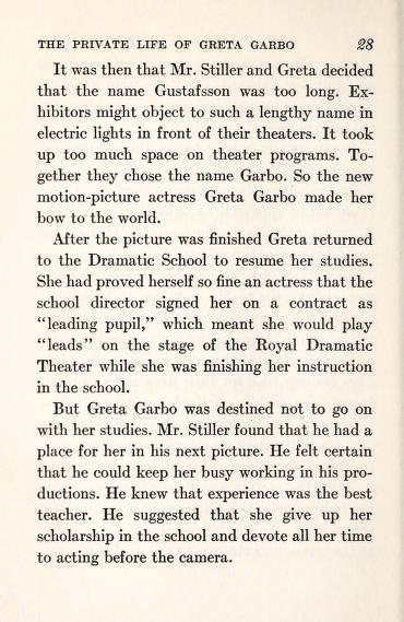 Thumbnail image of a page from The Private Life of Greta Garbo