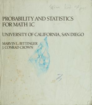 Cover of: Probability and statistics for Math 1C by Marvin L. Bittinger