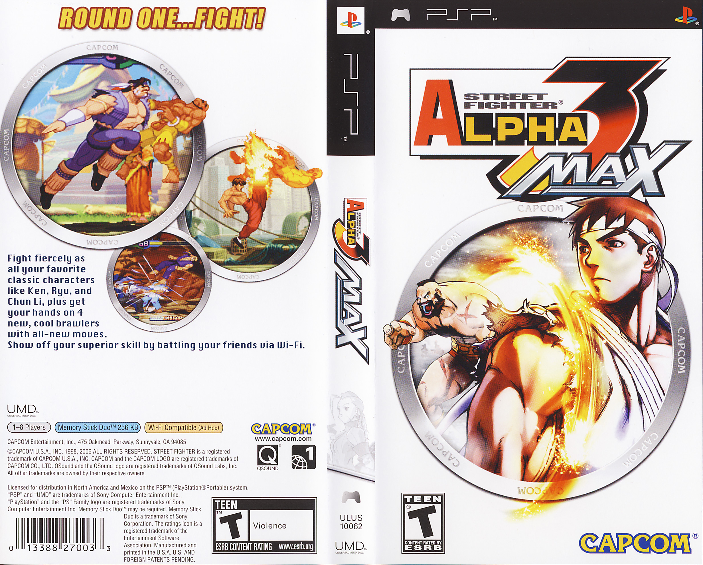Street Fighter Alpha 3 MAX [ULUS-10062] PSP Box Art : Capcom