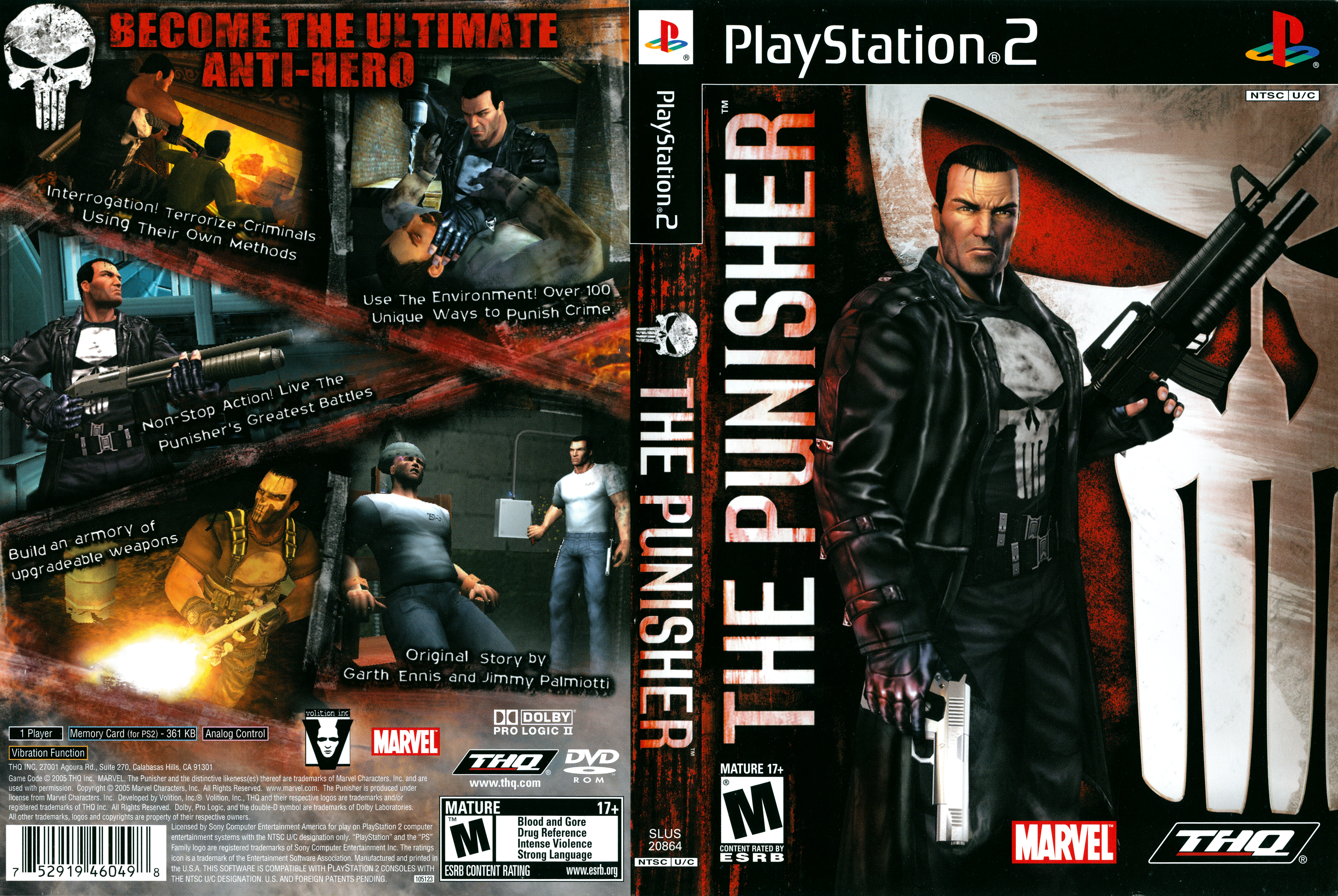 RARE! 2005 THE PUNISHER PlayStation 2 Video Game = 2pg Promo PRINT AD