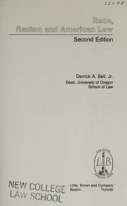 Cover of: Race, racism, and American law by Derrick A. Bell