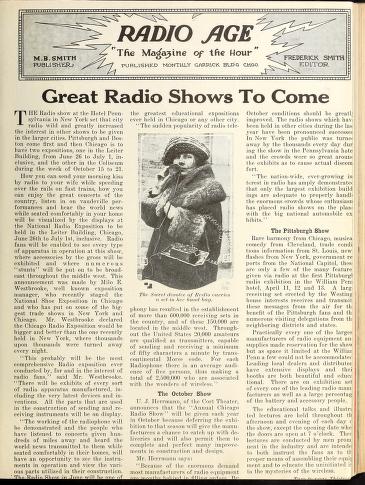 Thumbnail image of a page from Radio age
