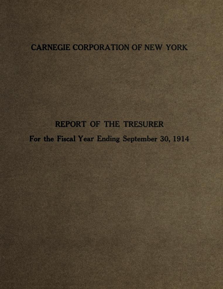 3 Report of the Treasurer, 1914