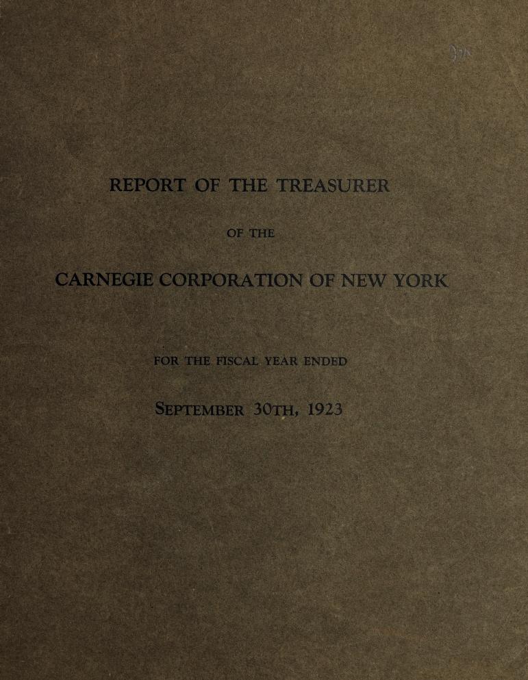 3 Report of the Treasurer, 1923