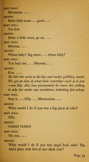 Thumbnail image of a page from The script for the film baby doll