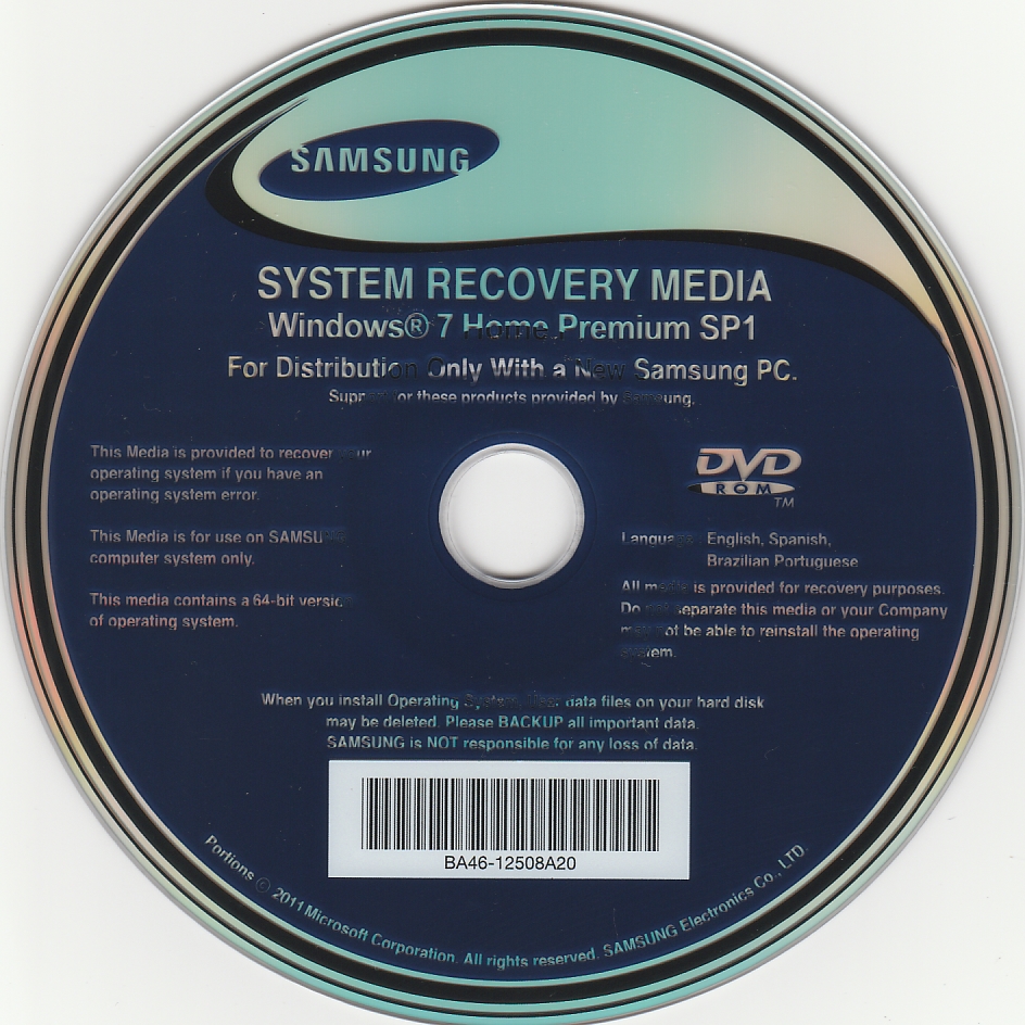 windows 7 oem recovery disk