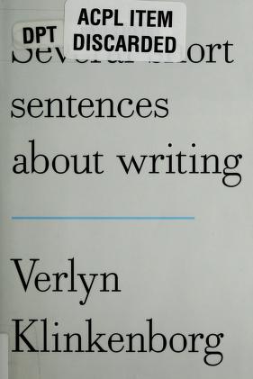Cover of: Several short sentences about writing by Verlyn Klinkenborg