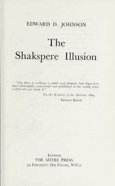 Cover of: The Shakespere illusion by Edward D. Johnson