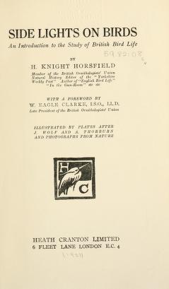 Cover of: Side lights on birds by Herbert Knight Horsfield