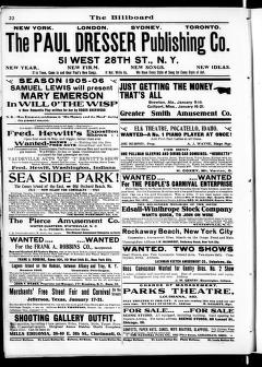 Thumbnail image of a page from The Billboard  1905-01-14: Vol 17 Iss 2