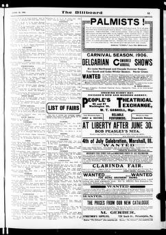 Thumbnail image of a page from The Billboard  1906-06-30: Vol 18 Iss 26