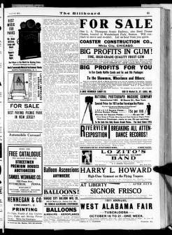 Thumbnail image of a page from The Billboard  1911-07-08: Vol 23 Iss 27